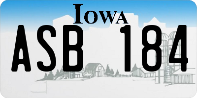 IA license plate ASB184
