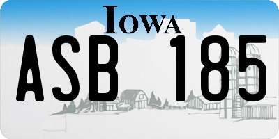 IA license plate ASB185
