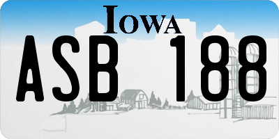IA license plate ASB188
