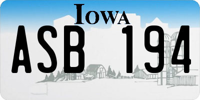 IA license plate ASB194