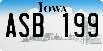 IA license plate ASB199