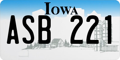 IA license plate ASB221