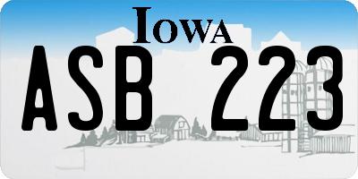 IA license plate ASB223