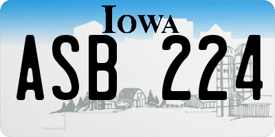 IA license plate ASB224