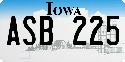 IA license plate ASB225