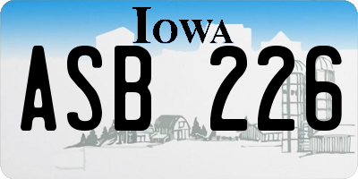 IA license plate ASB226