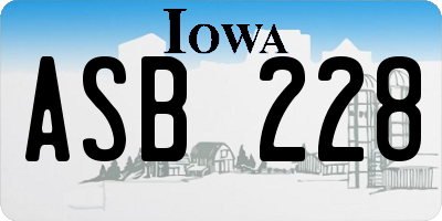 IA license plate ASB228