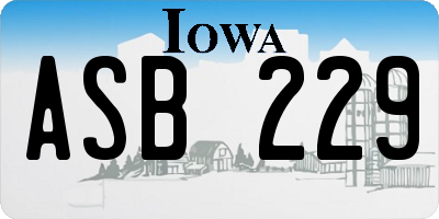 IA license plate ASB229