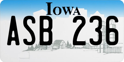 IA license plate ASB236