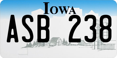 IA license plate ASB238