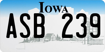 IA license plate ASB239