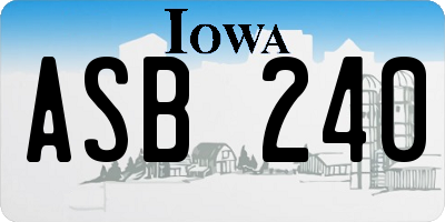 IA license plate ASB240
