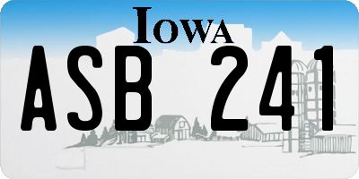 IA license plate ASB241