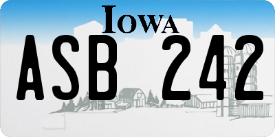 IA license plate ASB242