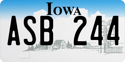 IA license plate ASB244