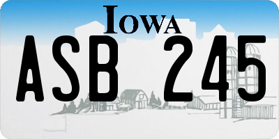 IA license plate ASB245