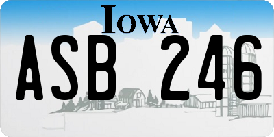 IA license plate ASB246