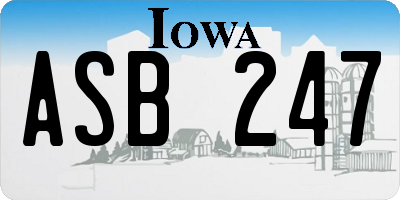 IA license plate ASB247