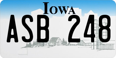 IA license plate ASB248