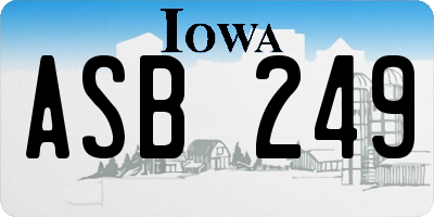 IA license plate ASB249