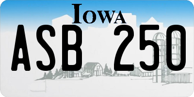 IA license plate ASB250