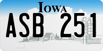 IA license plate ASB251