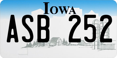 IA license plate ASB252
