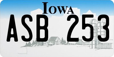 IA license plate ASB253