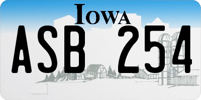 IA license plate ASB254