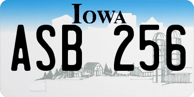 IA license plate ASB256