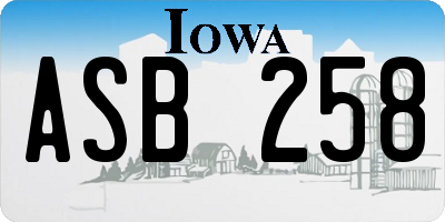 IA license plate ASB258