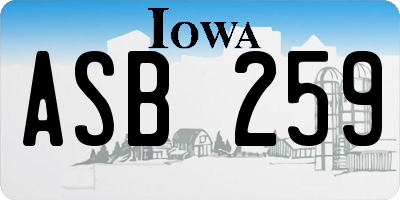 IA license plate ASB259