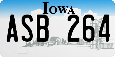 IA license plate ASB264