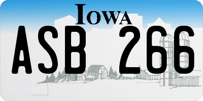 IA license plate ASB266