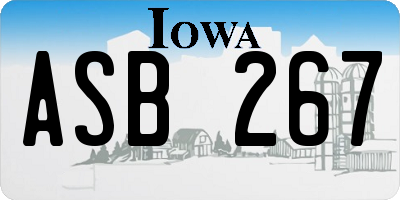 IA license plate ASB267