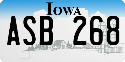 IA license plate ASB268