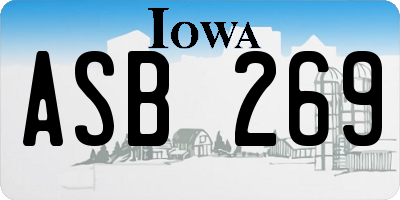 IA license plate ASB269