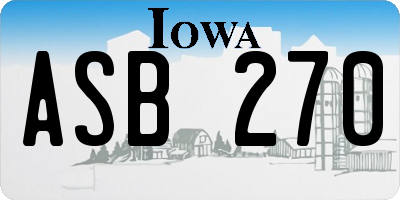 IA license plate ASB270