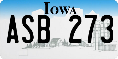 IA license plate ASB273