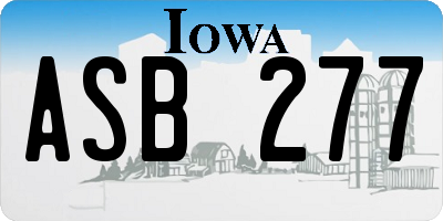 IA license plate ASB277