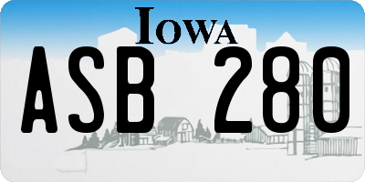 IA license plate ASB280