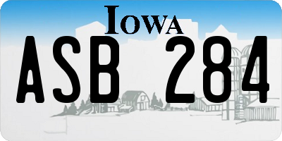 IA license plate ASB284