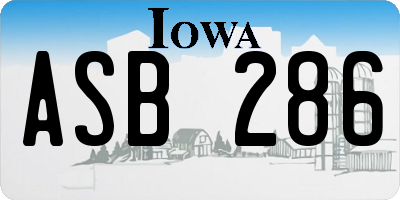 IA license plate ASB286