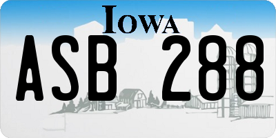 IA license plate ASB288