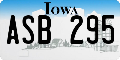 IA license plate ASB295