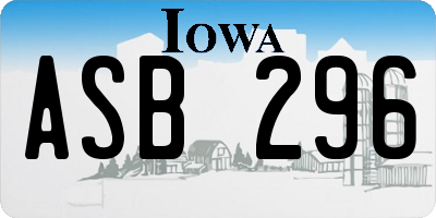 IA license plate ASB296