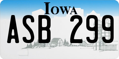 IA license plate ASB299