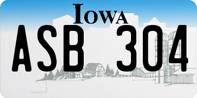 IA license plate ASB304