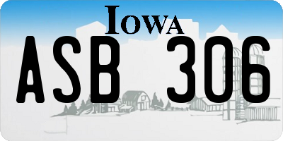 IA license plate ASB306