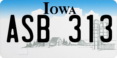 IA license plate ASB313